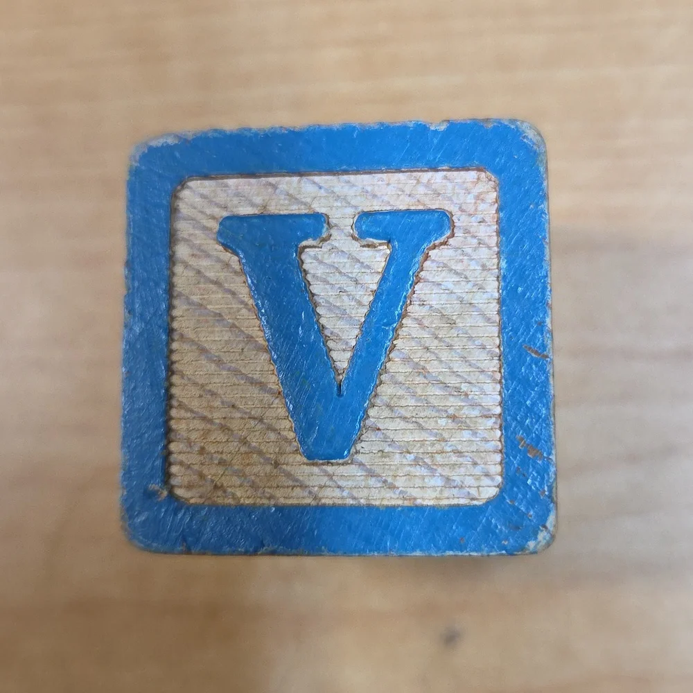28 Vtg Wooden Alphabet Building‎ Blocks